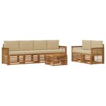 vidaXL Ensemble de canapés d'extérieur 7 pc Naturel et Beige