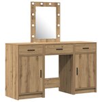 Ensemble de coiffeuse 3 pièces avec LED en bois d'artisan