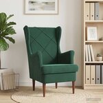 vidaXL Fauteuil Vert foncé Velours