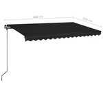 vidaXL Auvent manuel rétractable avec LED 400x350 cm Anthracite