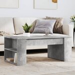 vidaXL Table basse gris béton 102x55x42 cm bois d'ingénierie