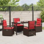 vidaXL Set de Dîner de Jardin 5 Pièces Rattan Poly Marron