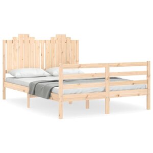 vidaXL Cadre de lit sans matelas 140x190 cm bois massif
