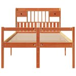 vidaXL Lit bibliothèque sans matelas cire marron 135x190 cm pin massif
