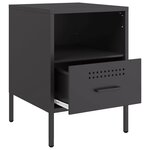 vidaXL Tables de chevet 2 Pièces noir 36x39x50 5 cm acier laminé à froid