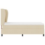 Lit à ressorts vidaXL avec matelas Crème 90x200 cm Tissu