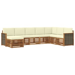 vidaXL Ensemble de canapés d'extérieur 6 pc Naturel et Crème