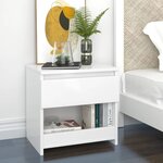 vidaXL Tables de chevet 2 Pièces Blanc brillant 40x30x39 cm Aggloméré