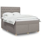 vidaXL Sommier à lattes de lit avec matelas Taupe 140x200 cm Tissu