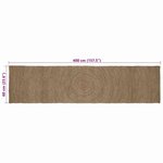 vidaXL Tapis de surface Rectangulaire Gris 60 x 400 cm Jute