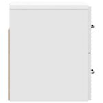vidaXL Cabinet de chevet mural 2 Pièces Blanc brillant 34 5 x 33 x 40 cm