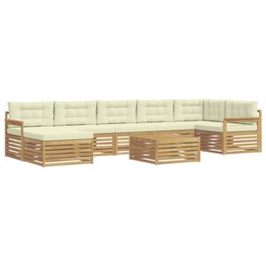 vidaXL Ensemble de canapés d'extérieur 8 pc Blanc et crème