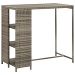 vidaXL Ensemble de bar de jardin 3 Pièces et coussins gris résine tressée