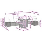 vidaXL Ensemble de canapé de jardin 7 Pièces Gris Poly rotin