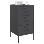 vidaXL Table de chevet noir 36x39x68 cm acier laminé à froid