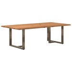 vidaXL Table à manger et bord naturel bois massif chêne rectangulaire