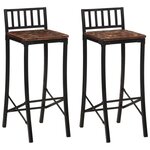 vidaXL Chaises de bar lot de 2 bois de récupération massif
