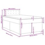 vidaXL Sommier à lattes de lit et matelas gris clair 120x190 cm tissu