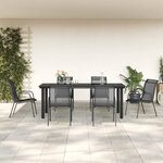 vidaXL Ensemble à manger de jardin 7 Pièces noir textilène et acier