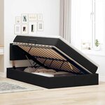 vidaXL Lit de Rangement avec matelas Noir 120 x 190 cm Velours
