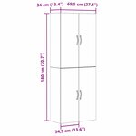 vidaXL Armoire Murale Montage mural 2 Pièces Chêne noir 69 5 x 34 x 90 cm