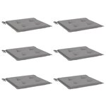 vidaXL Coussins de chaise jardin lot de 6 gris 40x40x4 cm tissu oxford