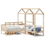 vidaXL Ensemble de lit de jour et de banc et toit 90x200 cm pin massif