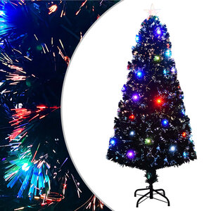 vidaXL Arbre de Noël pré-éclairé avec support et LED 150 cm fibre optique