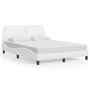 vidaXL Cadre de lit sans matelas Zadar blanc 140x200 cm similicuir