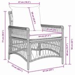 vidaXL Chaise de jardin avec coussin Gris 73 x 61 x 77 cm polyrotin