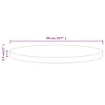 vidaXL Dessus de table Ø50x2 5 cm Bois de pin massif