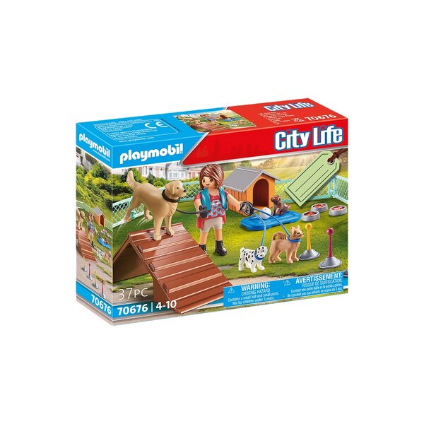 PLAYMOBIL 70676 - City Life Set cadeau Educatrice et chiens