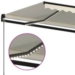 vidaXL Auvent manuel rétractable avec LED 350x250 cm Crème