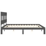 vidaXL Cadre de lit sans matelas gris 200x200 cm bois massif de pin