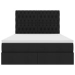 vidaXL Lit de Rangement Noir 140 x 200 cm Cuir synthétique