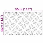 vidaXL Plaques à damier 2 Pièces Argent 50 x 30 cm Aluminium