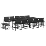vidaXL Ensemble à manger de jardin avec coussins 15 Pièces noir textilène