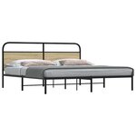 vidaXL Cadre de lit en métal sans matelas chêne sonoma 183x213 cm