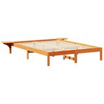 vidaXL Cadre de lit Brun cire 150 x 200 cm Pin massif