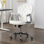 vidaXL Chaise de bureau pivotante Blanc Similicuir
