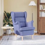 vidaXL Fauteuil bleu jean 74x84x100 cm tissu