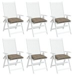 vidaXL Coussins de chaise lot de 6 taupe 50x50x7 cm tissu oxford