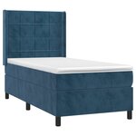 vidaXL Sommier à lattes de lit matelas LED Bleu foncé 90x200cm Velours
