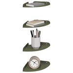 vidaXL Étagère Flottante d'Angle 4 pc Vert olive 18 x 18 x 2 cm