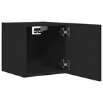 vidaXL Meuble TV mural Noir 30 5x30x30 cm