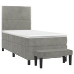 vidaXL Sommier à lattes de lit et matelas Gris clair 90x200 cm Velours