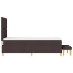 vidaXL Lit à ressorts avec coussin Marron foncé 200 x 100 cm tissu