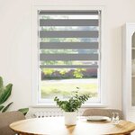 vidaXL Store vénitien zébré 70 9 x 120 cm  largeur du tissu 66 7 cm  gris