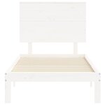 vidaXL Cadre de lit sans matelas blanc bois de pin massif