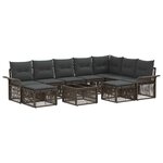 vidaXL Ensemble de canapé de jardin 10 Pièces Gris et Gris foncé